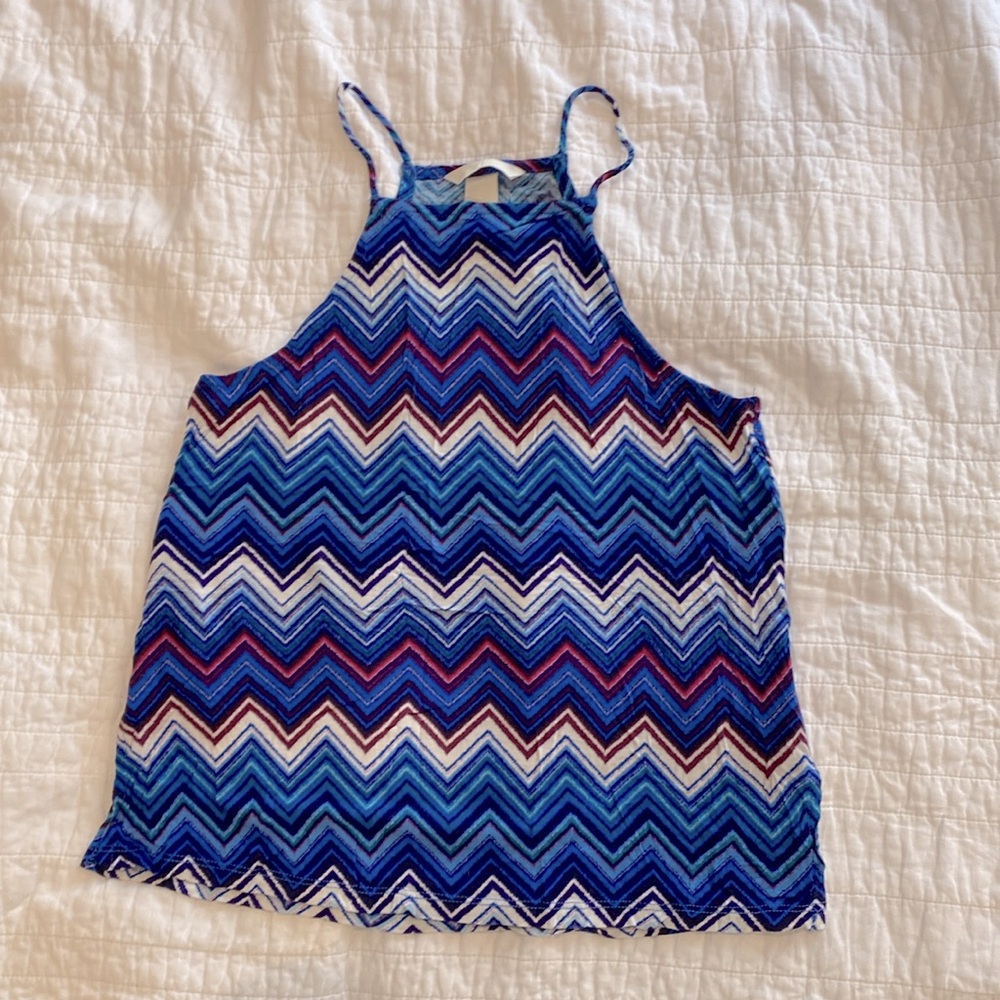 H&M halter top in a colorful print, size XS